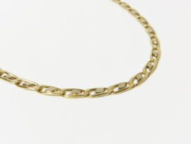 14 K Bicolor Gouden Schakel Ketting - 48 cm / 14,4 g