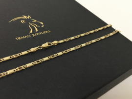 14 K Gouden Valkoog Schakel Ketting - 52 cm / 12,25 g