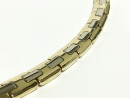 14 K Bicolor Gouden Schakel Armband - 21,5 cm / 17,95 g