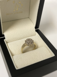 14 K Gouden Rozet Ring 0.45 crt Briljantgeslepen Diamant H / VS2