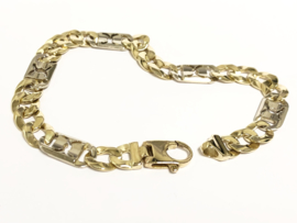 14 K Bicolor Gouden Rolex Schakel Armband - 24 cm / 29,1 g