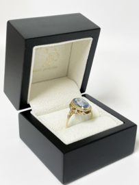 Antiek Gouden Ring Facetgeslepen Aquamarijn