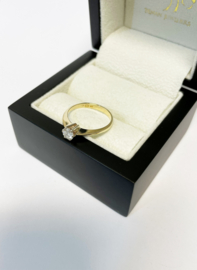 14 K Gouden Solitair Ring 0.46 ct Briljant Geslepen Diamant G-VVS1