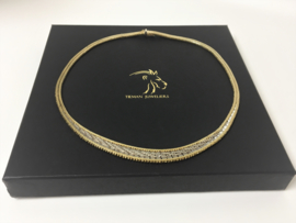 14 K Bicolor Massief Gouden Fantasie Schakel Collier - 43 cm / 44,5 g