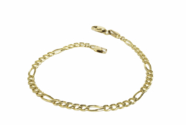 14 K Gouden Figaro Schakel Armband - 19 cm / 4,74 g