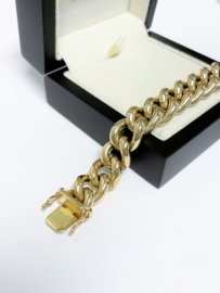 14 Karaat Gouden Gourmet Schakel Armband - 21 cm / 41.5 g / 12 mm