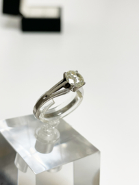 14 K Witgouden Solitair Ring 1.25 Crt Briljant Geslepen Diamant K -  SI3