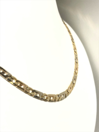14 K Bicolor Gouden Rolex Schakel Ketting - 70 cm / 30,2 g / 5 mm
