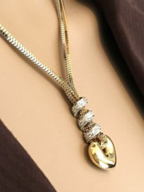 14 K Bicolor Gouden Fantasie Collier Venetiaans - 44 cm / 13,42 g