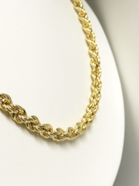 14 K Gouden Rope Koord Kabel Ketting - 65 cm / 18,2 g / 5,5 mm