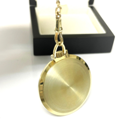 INDUS Antiek Gouden Zakhorloge Gouden Horloge Ketting Guilloche Button Datering Jaren '70