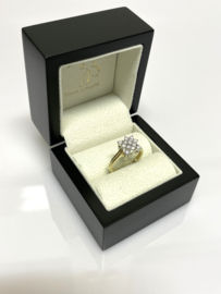 14 Karaat Bicolor Gouden Fantasie Ring Briljant Geslepen Heldere Cubic Zirkonia