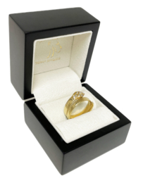 18 Karaat Gouden Slangen Ring ca 0.20 ct Diamant - 8 g