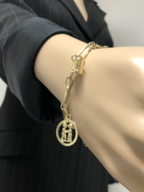 14 K Gouden Closed Forever Bedel Armband Incl Bedels - 17,5 cm / 13,1 g