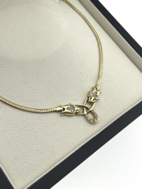 18 Karaat Gouden Panter Collier Gewalst Gourmet Briljant Geslepen Cubic Zirkonia