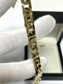 18 Karaat Bicolor Gouden Rolex Schakel Armband - 22 cm / 36,6 g / 9.5 mm