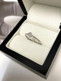 18 Karaat Witgouden Solitair Ring 0.10 ct Briljant Geslepen Diamant
