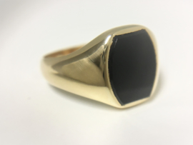 14 K Gouden Zegelring Onyx