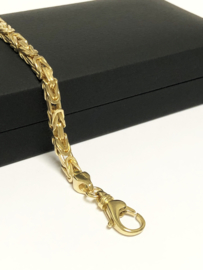 14 K Gouden Konings Armband Byzantijns - 23 cm / 20,7 g
