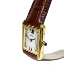 Must de Cartier Tank Large Quartz 590005 White Trinity Roman Dial