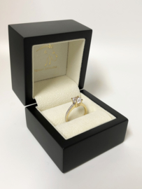 14 K Gouden Solitair Ring Briljantgeslepen Heldere Cubic Zirkonia