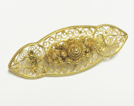 Handvervaardigd Antiek Gouden Filigrain Broche - 3,8 cm
