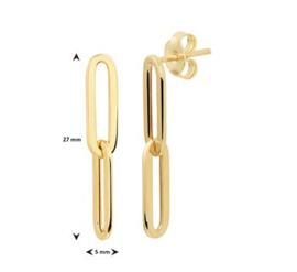 14 Karaat Gouden Oorhangers Anker Schakel - 2,7 cm