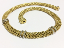 FOPE GIOIELLI Maori Set 18 K Gouden Collier / Armband  Diamant - 108,25 g