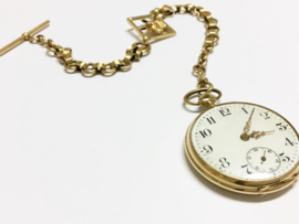 Antiek 14 K Gouden Horloge Ketting Paard -  ca 1920