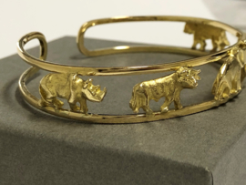 18 Karaat Gouden Slaven Armband - Wild Animals / 23,15 g