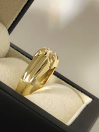 14 K Massief Gouden Heren Ring 0.60 crt Briljantgeslepen Diamant - H / IF