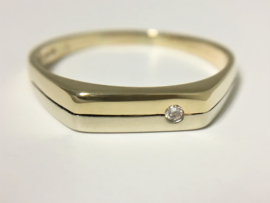14 K Gouden Jeunesse Ring 0.02 crt Briljantgeslepen Diamant