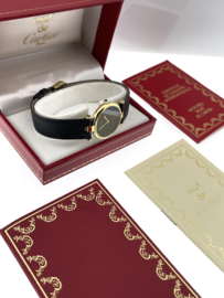 1986s Ladies Cartier 'Must de' Ronde Black Dial Vendome  Vermeil - Full set / 2 Jaar Cartier Garantie