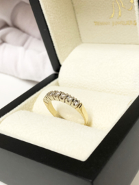 14 K Bicolor Gouden Rijring 0.25 ct Briljant Geslepen Diamant - H / VS