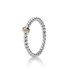 PANDORA Stapelringen Droplets Gouden Ringen 150178 CZ  / 190214 Diamant