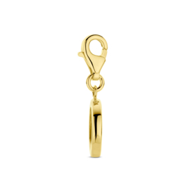 14 Karaat Gouden Slot Bedel / Hanger Malachiet - 2 cm