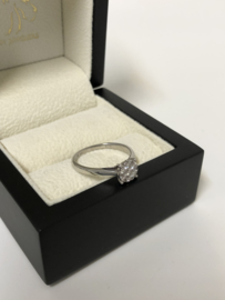 18 K Witgouden Rozet Ring 0.29 crt Briljantgeslepen Diamant H / VS2