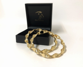 Grote 14 K Gouden Versace Wokkel Creolen - 8 cm