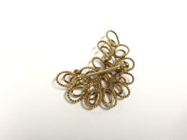 Antiek Handvervaardigd 14 K Gouden Draad Broche - 4 cm / 6,05 g