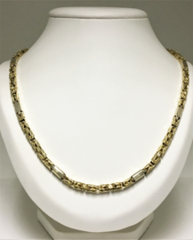 14 K Bicolor Gouden Koningsketting Byzantijns - 64cm / 104,18 g