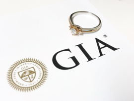 18 K Gouden Solitair Dames Ring 0.25 crt Diamant - D / VVS2 Incl GIA Certificaat
