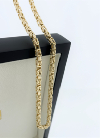 14 K Gouden Koningsketting Byzantijns Eindblokken - 60 cm / 55,2 g / 4,3 mm