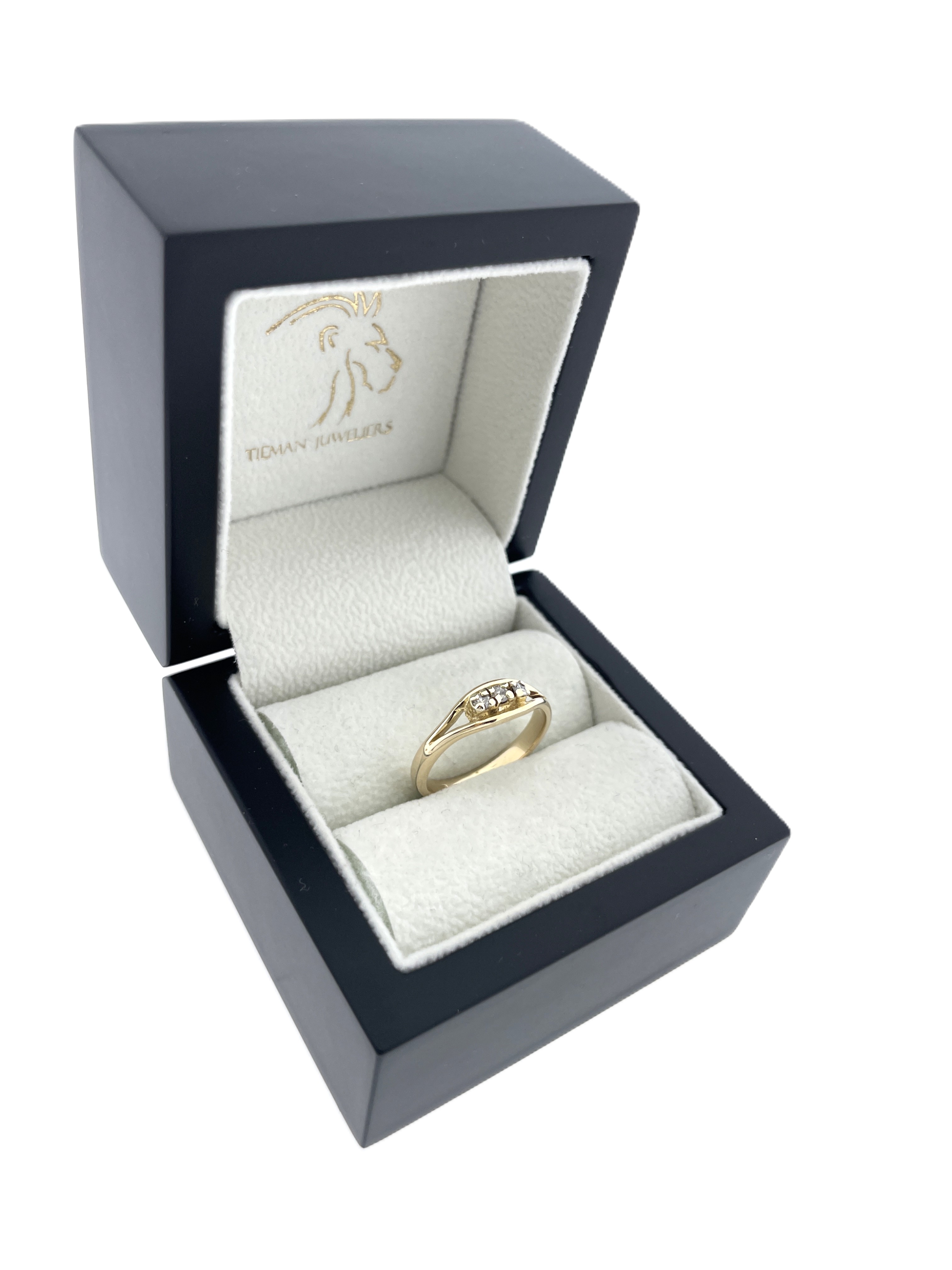 Antiek Gouden Bandring ca 0.10 ct Briljant Geslepen Diamant H/SI