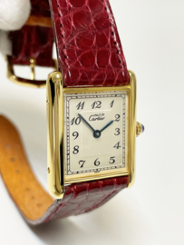 Must de Cartier Tank Quartz Dames Polshorloge Oud Wit Metaliek