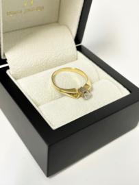18 K Gouden Solitair Ring 0.15 crt Briljant Geslepen Diamant H/VSI