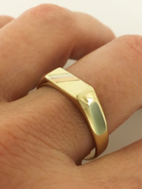 14 K Tricolor Gouden Heren Ring