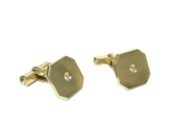 Handgemaakte 14 Karaat Gouden Manchetknopen 0.10 ct Diamant - 13 g