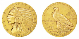 American Half Eagle 5 Gold Dollar - Indian Head 1915