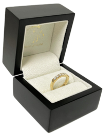14 K Massief Gouden Rijring Half Memoire Ring 0.50 ct Diamant - G / VS