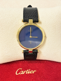 Cartier Le Must Vermeil Ronde Large Lapis Lazuli Dial Quartz